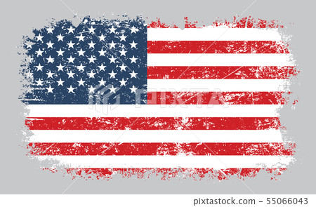 Grunge old American flag vector illustration Grunge old American flag vector illustration 55066043