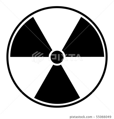 Black radioactive sign over white background Black radioactive sign over white background 55066049
