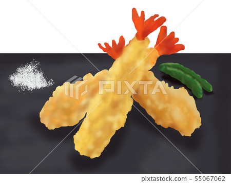 Shrimp Tempura with salt and dumplings 55067062