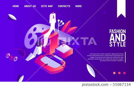 Vector isometric concept banner for fashion store 55067134