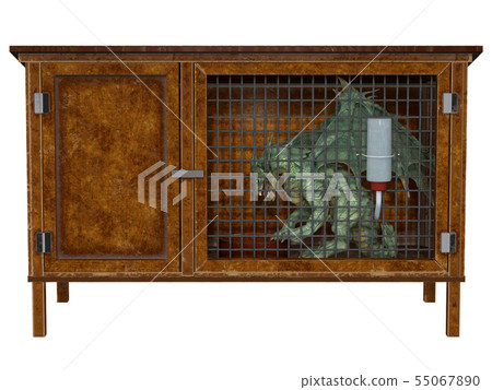 Small Pet Green Dragon in a Hutch 55067890