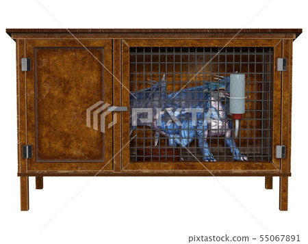 Small Pet Blue Dragon in a Hutch 55067891