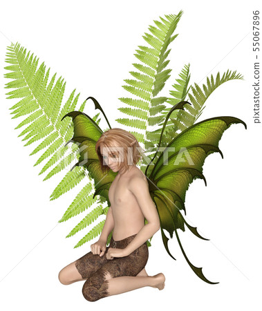Fairy Boy Kneeling in the Ferns Fairy Boy Kneeling in the Ferns 55067896