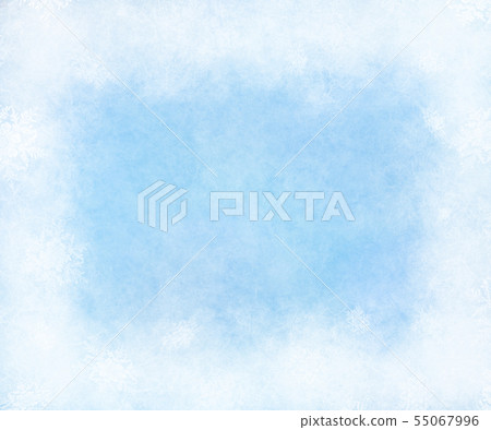 Frozen texture with white frosty frame, snowflake. 55067996