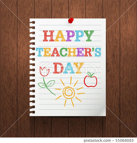 Teacher's Day background. Notebook paper sheet Teacher's Day background. Notebook paper sheet 55068083