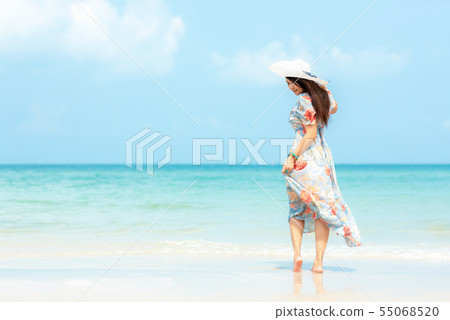 Summer Holiday. Lifestyle smiling asian woman Summer Holiday. Lifestyle smiling asian woman 55068520