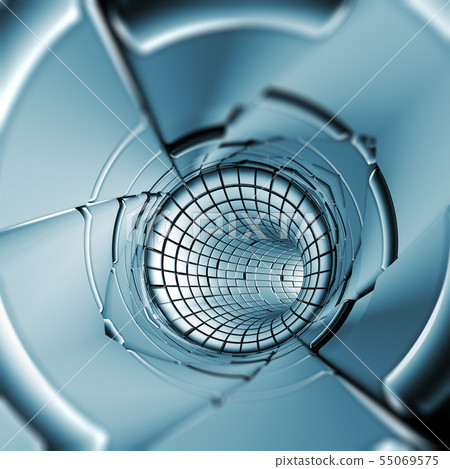 Blue geometry tunnel 55069575