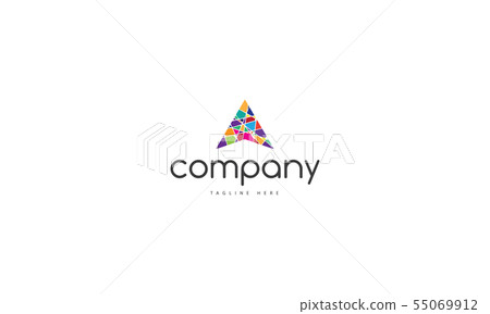 Vector color logo which depicts the letter A in the form of an arrow up. Vector color logo which depicts the letter A in the form of an arrow up. 55069912