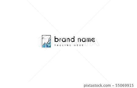 Vector logo on which the abstract image of the mountains. Vector logo on which the abstract image of the mountains. 55069915