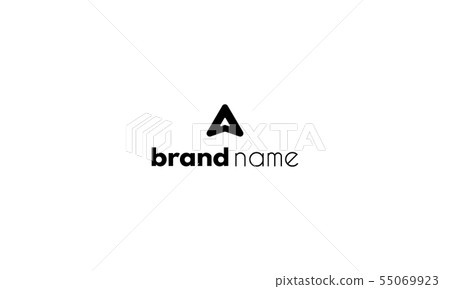 Vector logo which depicts the letter A in the form of an arrow up. 55069923