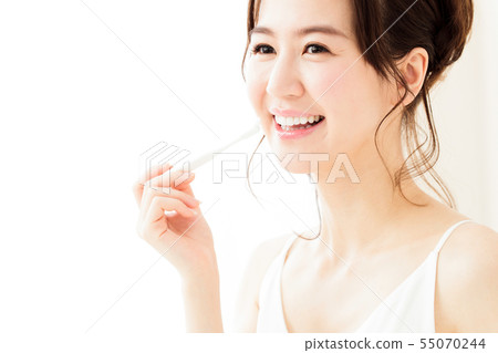 Beauty Woman Dental Whitening Oral Care Skin Care Beauty Young Woman Beauty 55070244