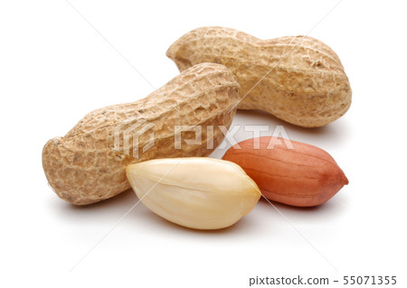 Peanuts isolated on white background 55071355