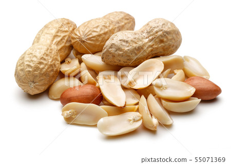 Peanuts isolated on white background 55071369