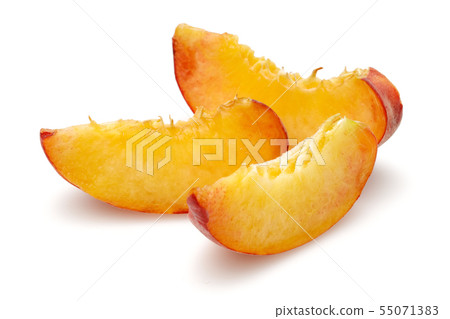 Ripe peach fruits isolated on white Ripe peach fruits isolated on white 55071383