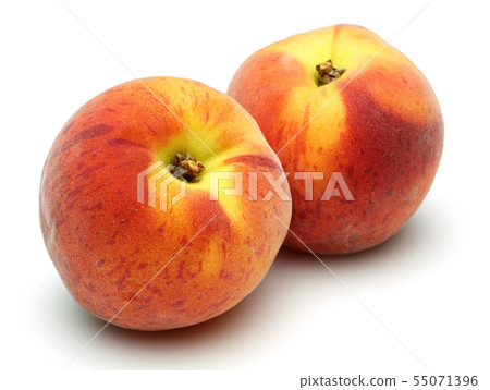 Ripe peach fruits isolated on white Ripe peach fruits isolated on white 55071396