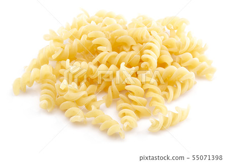 Heap of Fusilli pasta isolated on white 55071398