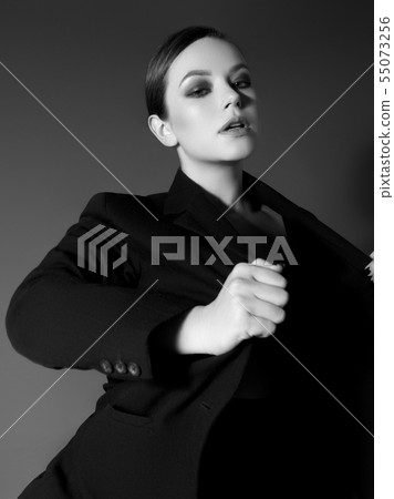 Beauty fashion girl with evening makeup . Black Beauty fashion girl with evening makeup . Black 55073256