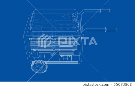 Outline portable gasoline generator vector Outline portable gasoline generator vector 55073808