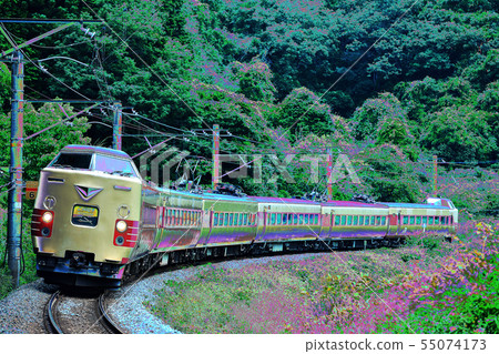Express train 381 series image going curve 55074173