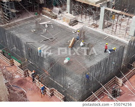 Building substructure under construction Building substructure under construction 55074256