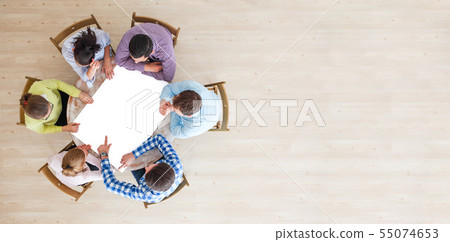 Business people team with blank paper 55074653