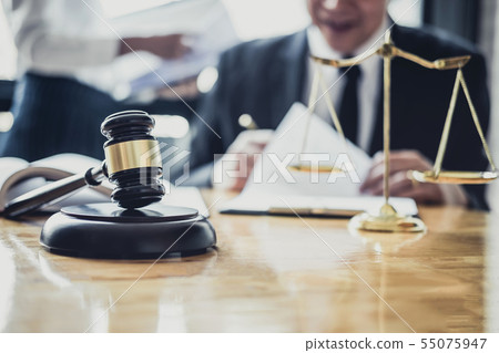 Male lawyer or Counselor working in courtroom have 55075947