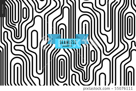 Seamless black and white wood pattern 55076111