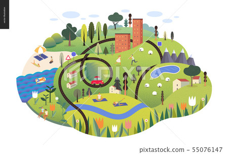 Magical summer landscape 55076147