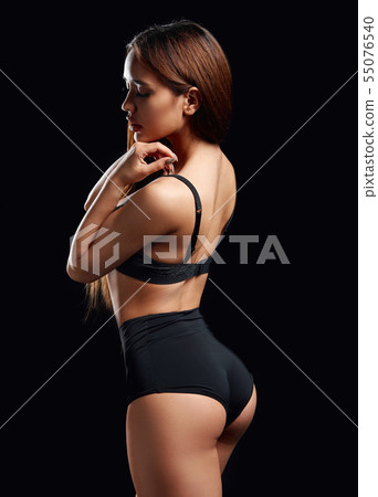 girl with sexy butt in black underwear girl with sexy butt in black underwear 55076540