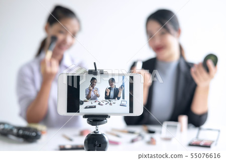 Business online on social media, Two Beautiful Business online on social media, Two Beautiful 55076616
