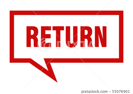 return sign. return square speech bubble. return 55076901