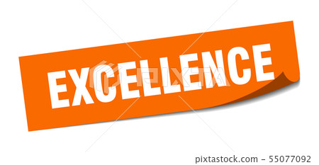 excellence sticker. excellence square isolated 55077092