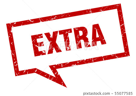 extra sign. extra square speech bubble. extra 55077585