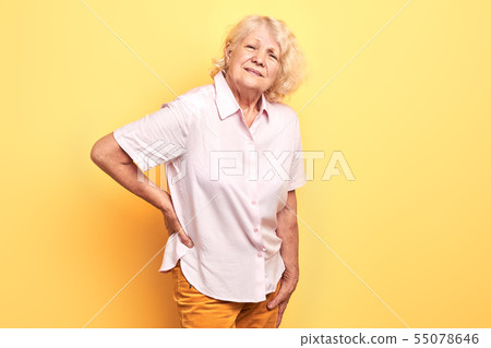 poor senior woman has back pain poor senior woman has back pain 55078646