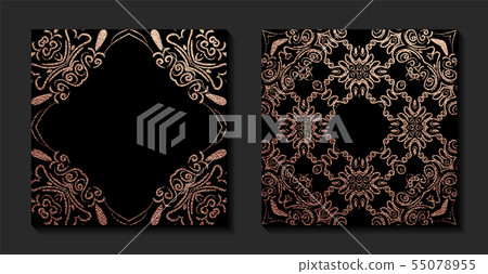 Gold Decorative flower Mandala. Golden Vintage Gold Decorative flower Mandala. Golden Vintage 55078955