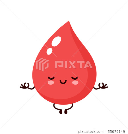 Cute happy smiling blood drop Cute happy smiling blood drop 55079149