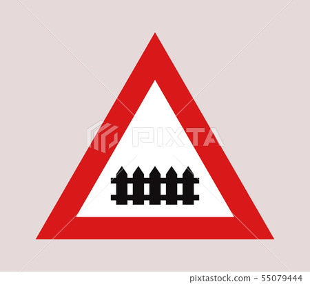 road sign icon level crossing 55079444