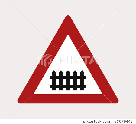 road sign icon level crossing 55079445