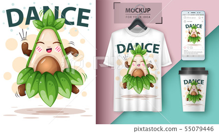 Dance avocado - mockup for your idea. 55079446