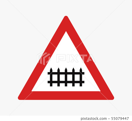 road sign icon level crossing 55079447