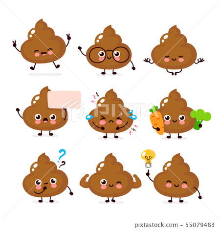 Cute happy smiling poop character  55079483