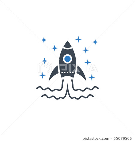 Start Up related vector glyph icon. 55079506