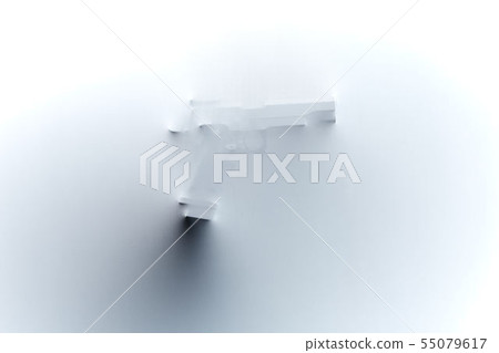 Silhouette of gun behind the foggy glass wall 55079617