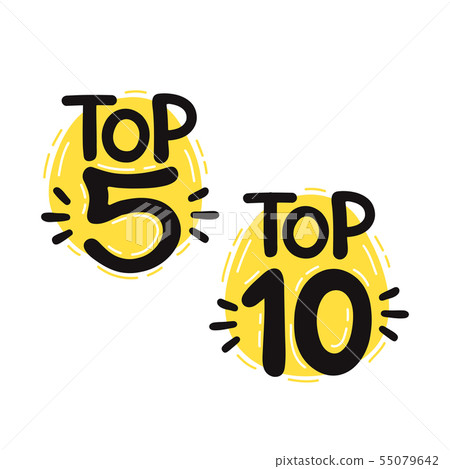 Top 5 and 10 lettering set. Vector  55079642
