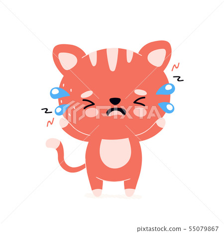 Cute sad cry unhappy cat character Cute sad cry unhappy cat character 55079867