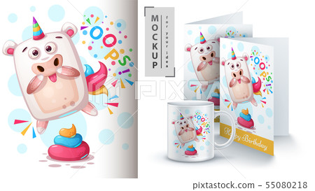Oops unicorn - mockup for your idea. Oops unicorn - mockup for your idea. 55080218