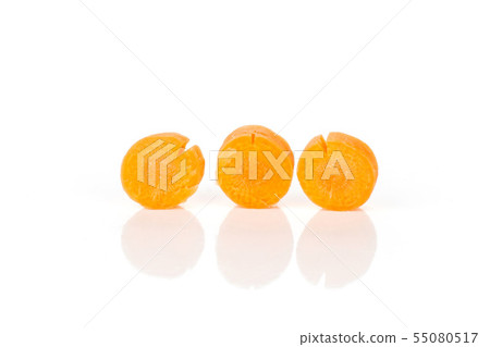 Peeled baby carrot isolated on white 55080517