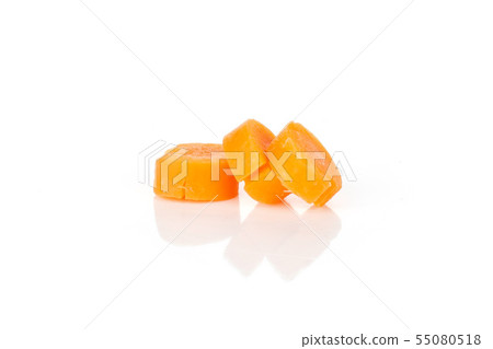 Peeled baby carrot isolated on white 55080518