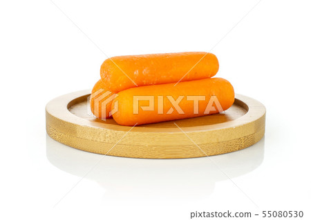 Peeled baby carrot isolated on white 55080530