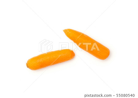 Peeled baby carrot isolated on white Peeled baby carrot isolated on white 55080540